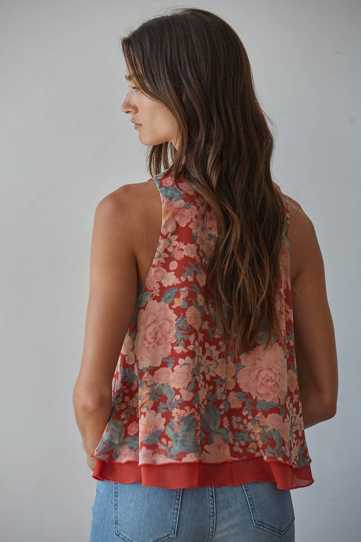 Chiffon Floral Print Top