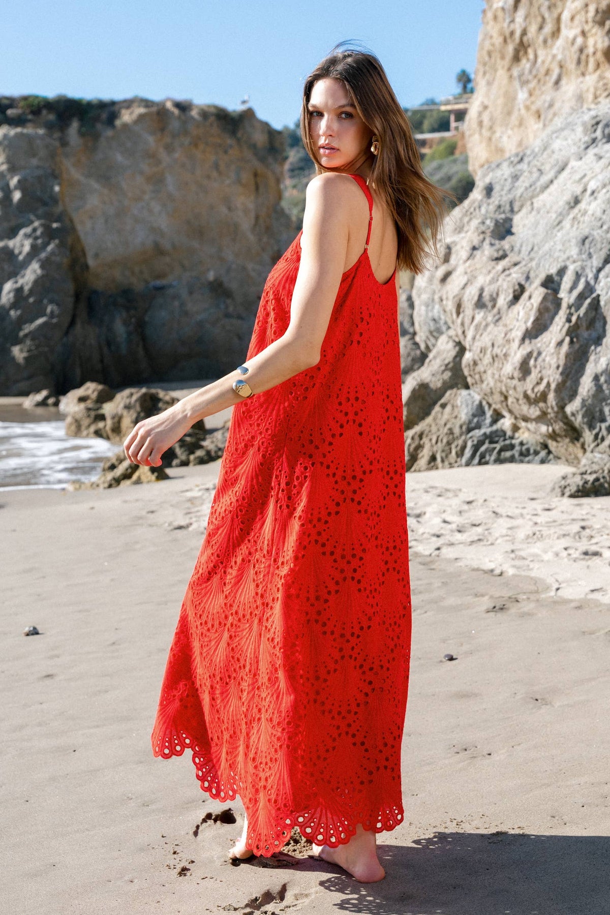 Floral Embroidery Maxi Dress