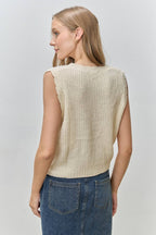 Final Sale-Embroidered V-Neck Sweater Vest