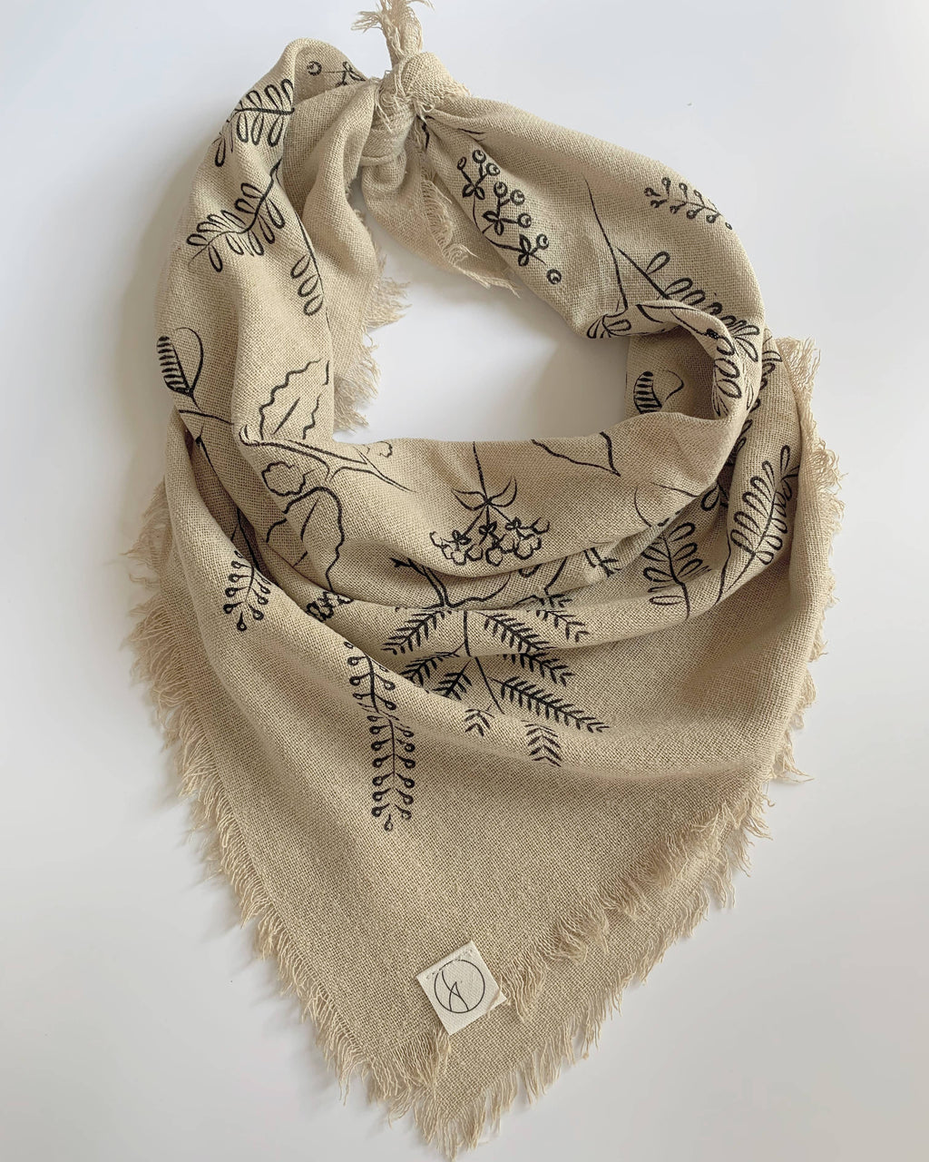 Final Sale-Oatmeal Naturally Raw Silk Bandana