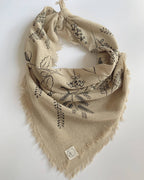 Final Sale-Oatmeal Naturally Raw Silk Bandana
