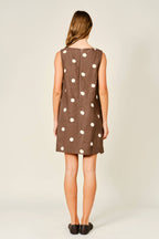Final Sale-Linen Dot Mini Dress