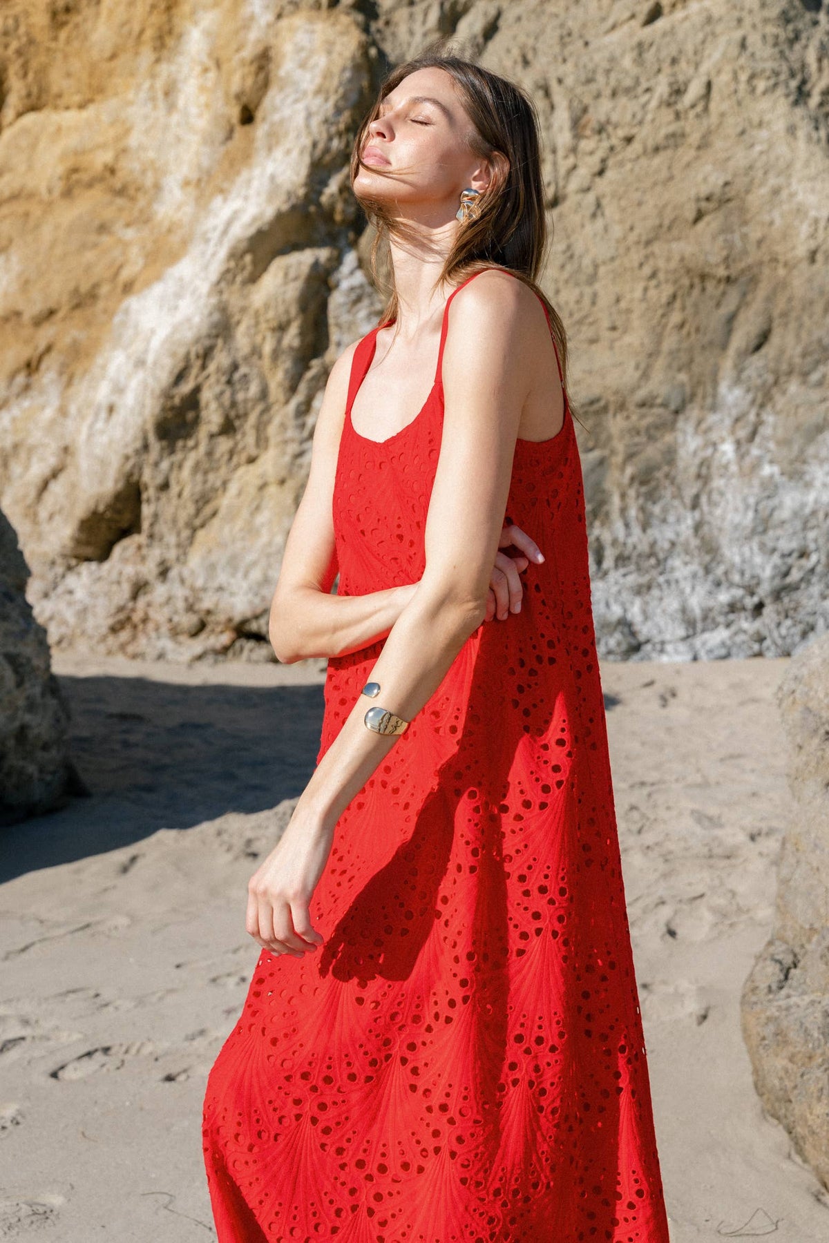 Floral Embroidery Maxi Dress
