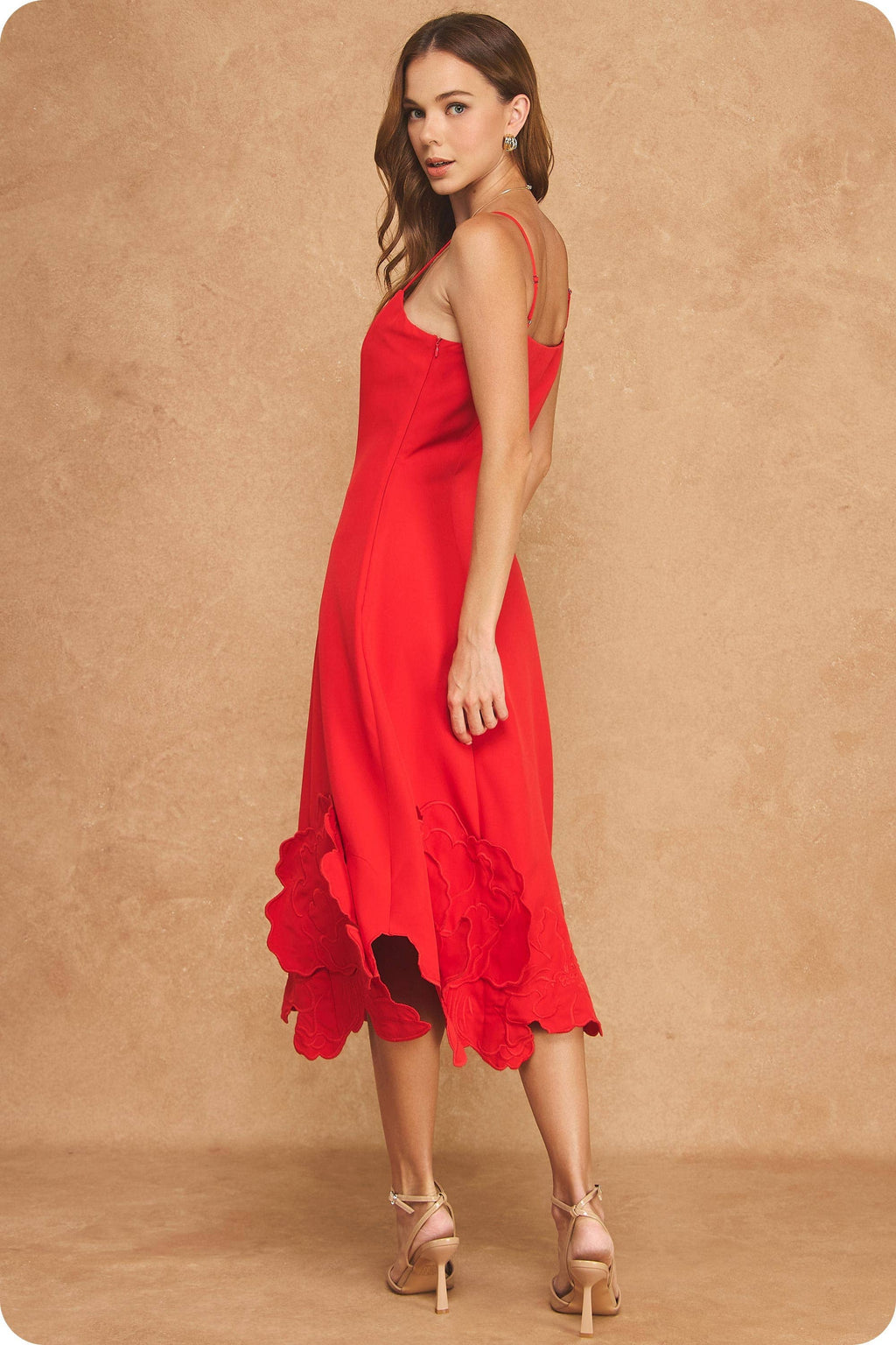 3D Floral Midi Dress