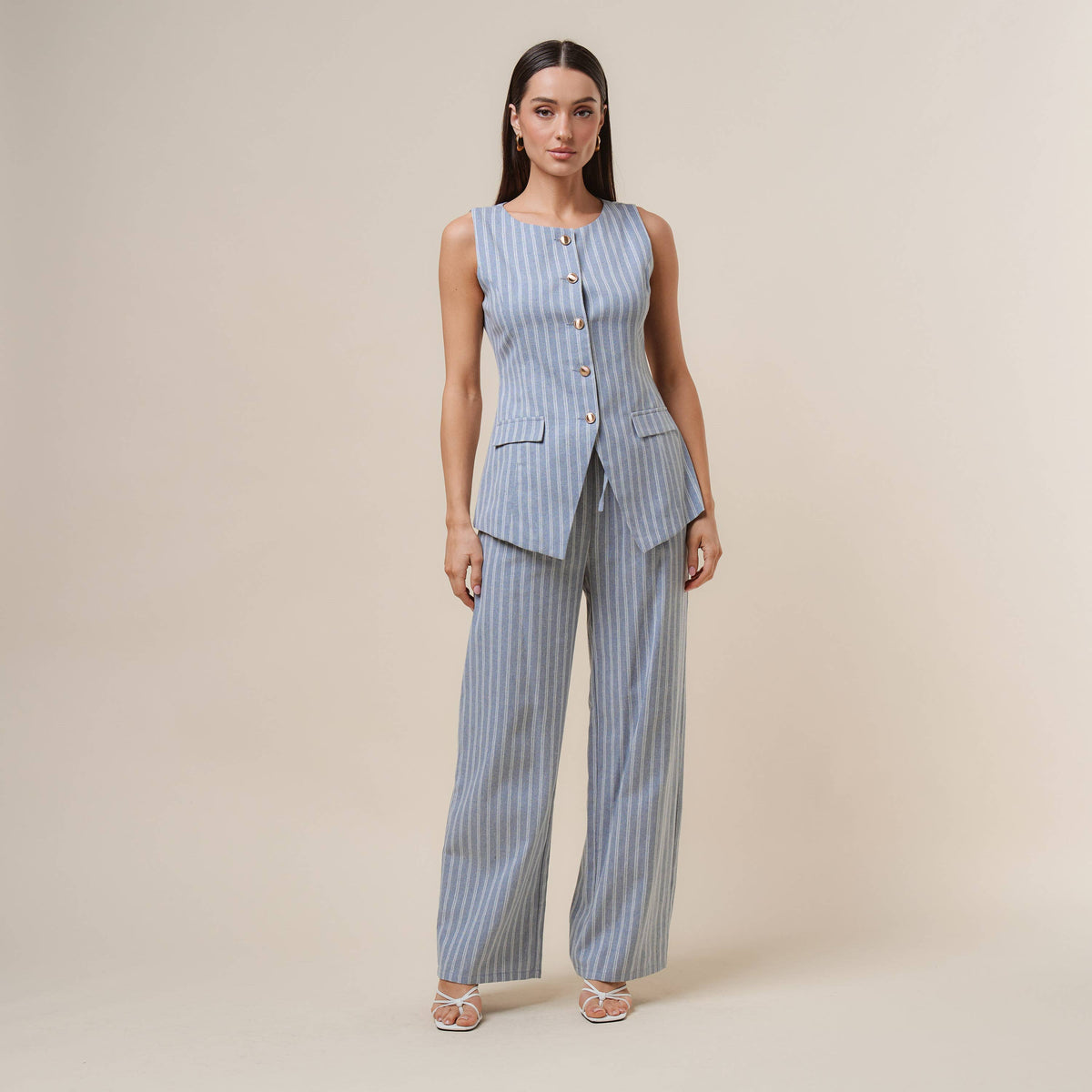 Final Sale-Striped Vest