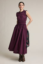 Wine Plaid Maxi Dress
