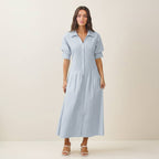 Final Sale-Short Sleeve Pintuck Shirt Dress