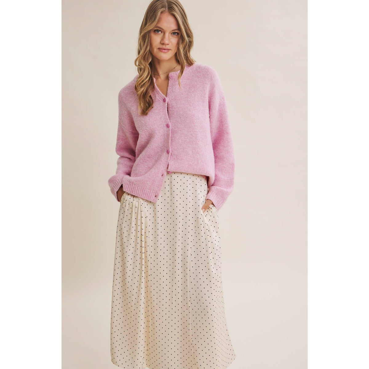 Classic Polka Dot Midi Skirt