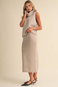 Brushed Knit Midi Skirt