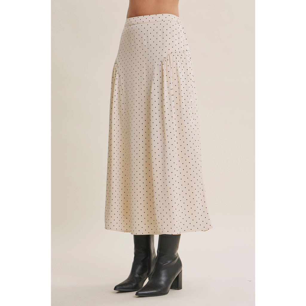 Classic Polka Dot Midi Skirt