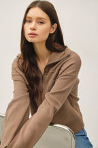 Final Sale-Zip Up Sweater Jacket