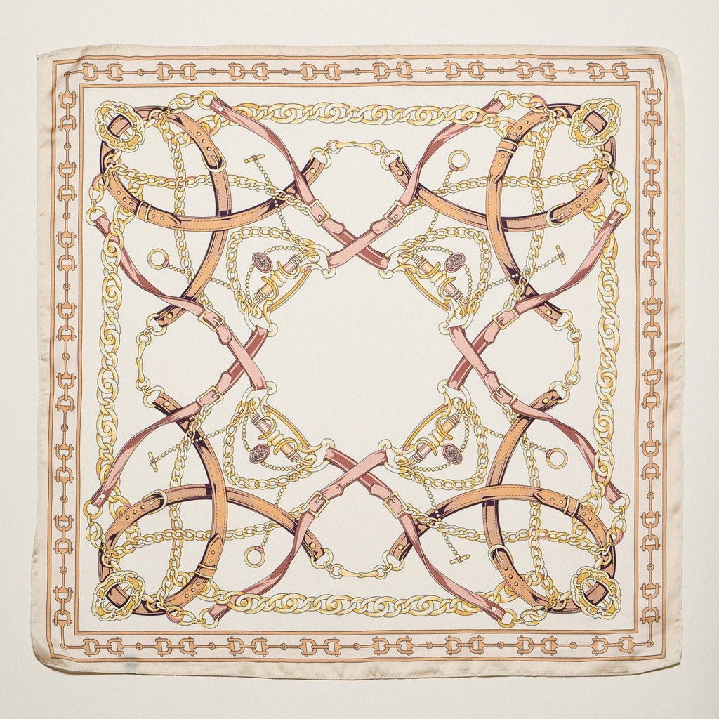 Final Sale-Classic Equestrian Chain Square Scarf
