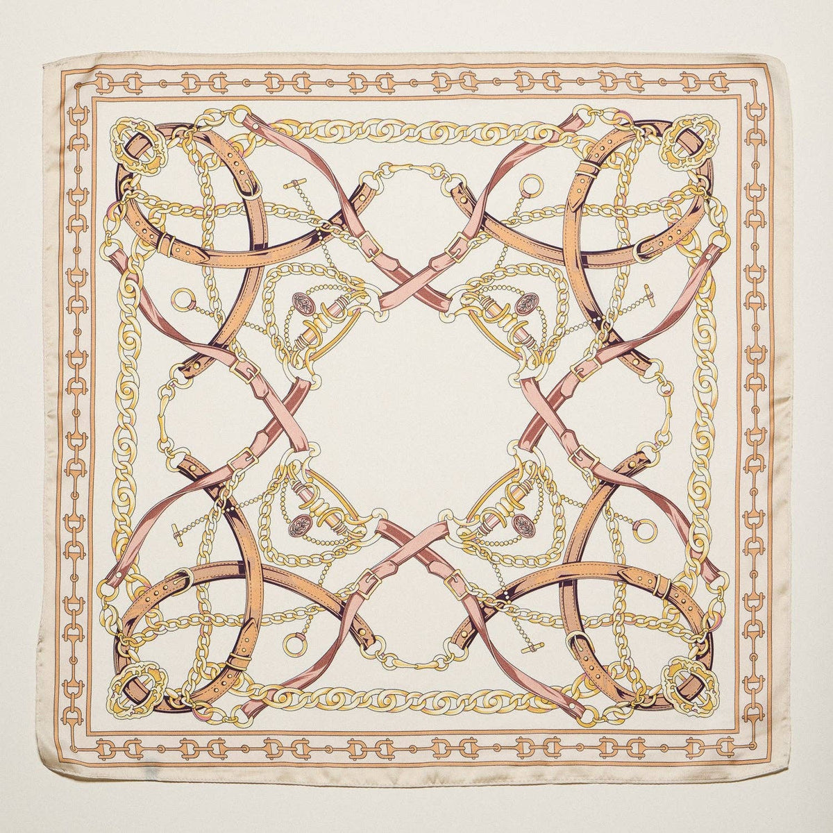 Final Sale-Classic Equestrian Chain Square Scarf