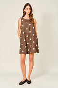 Final Sale-Linen Dot Mini Dress