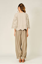 Eyelet Terry Sweatshirt