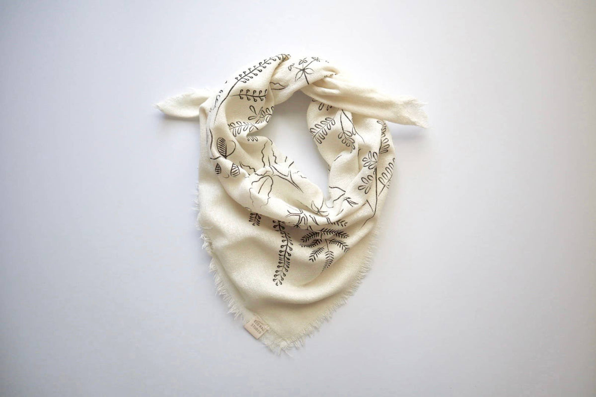 Final Sale-Cream Naturally Dyed Bandana