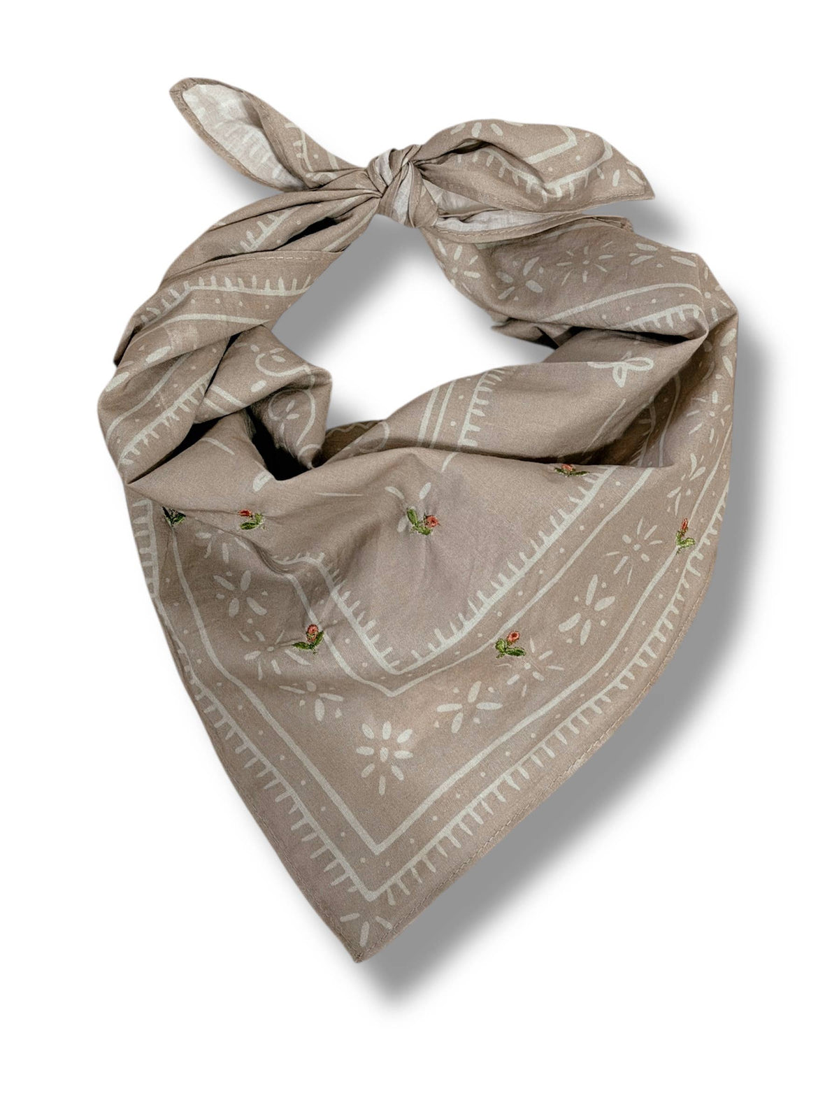 Final Sale-Mini pink flower Gray bandana