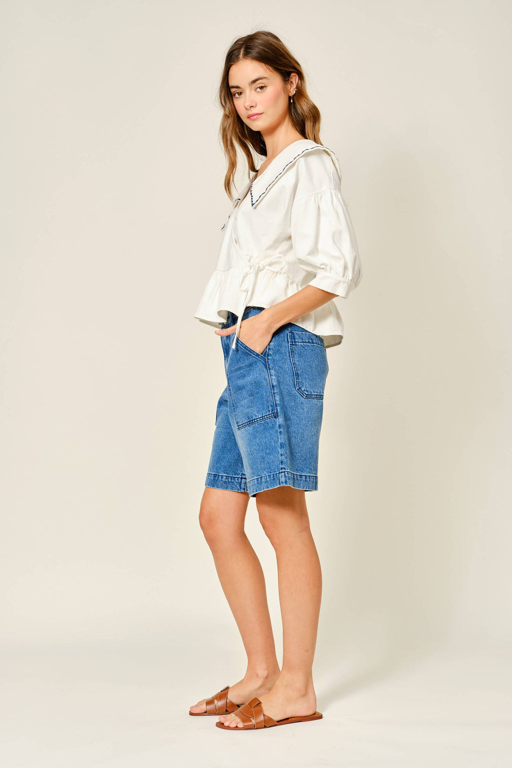 Final Sale-Bermuda Denim Shorts