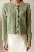Pointelle Bobble Knit Cardigan