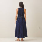 Denim vest long dress