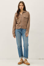 Final Sale-Zip Up Sweater Jacket