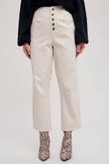 FInal Sale-High-Rise Button Front Ankle Pant