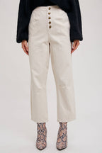 FInal Sale-High-Rise Button Front Ankle Pant