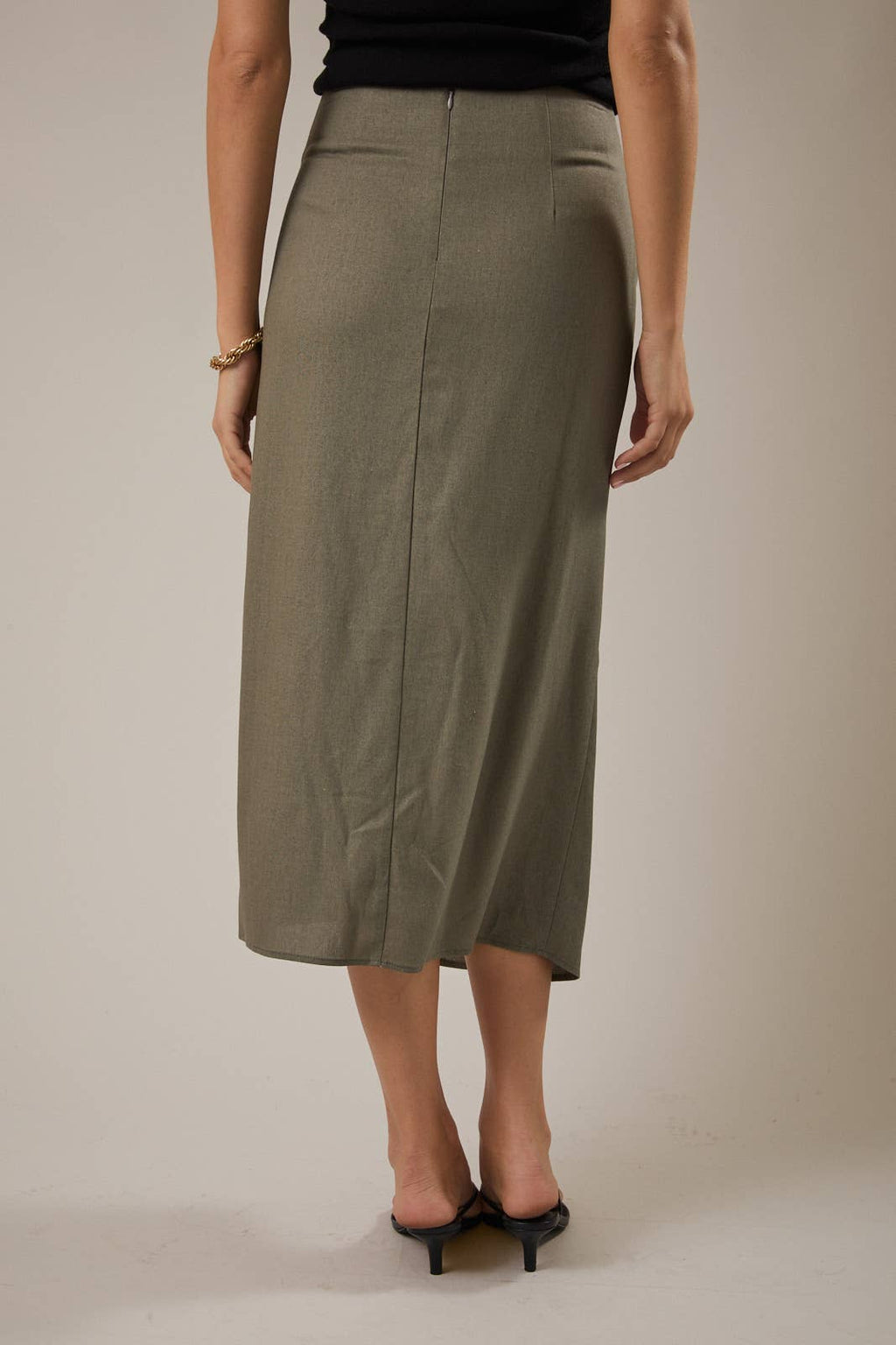 Final Sale-Wrap Midi Skirt
