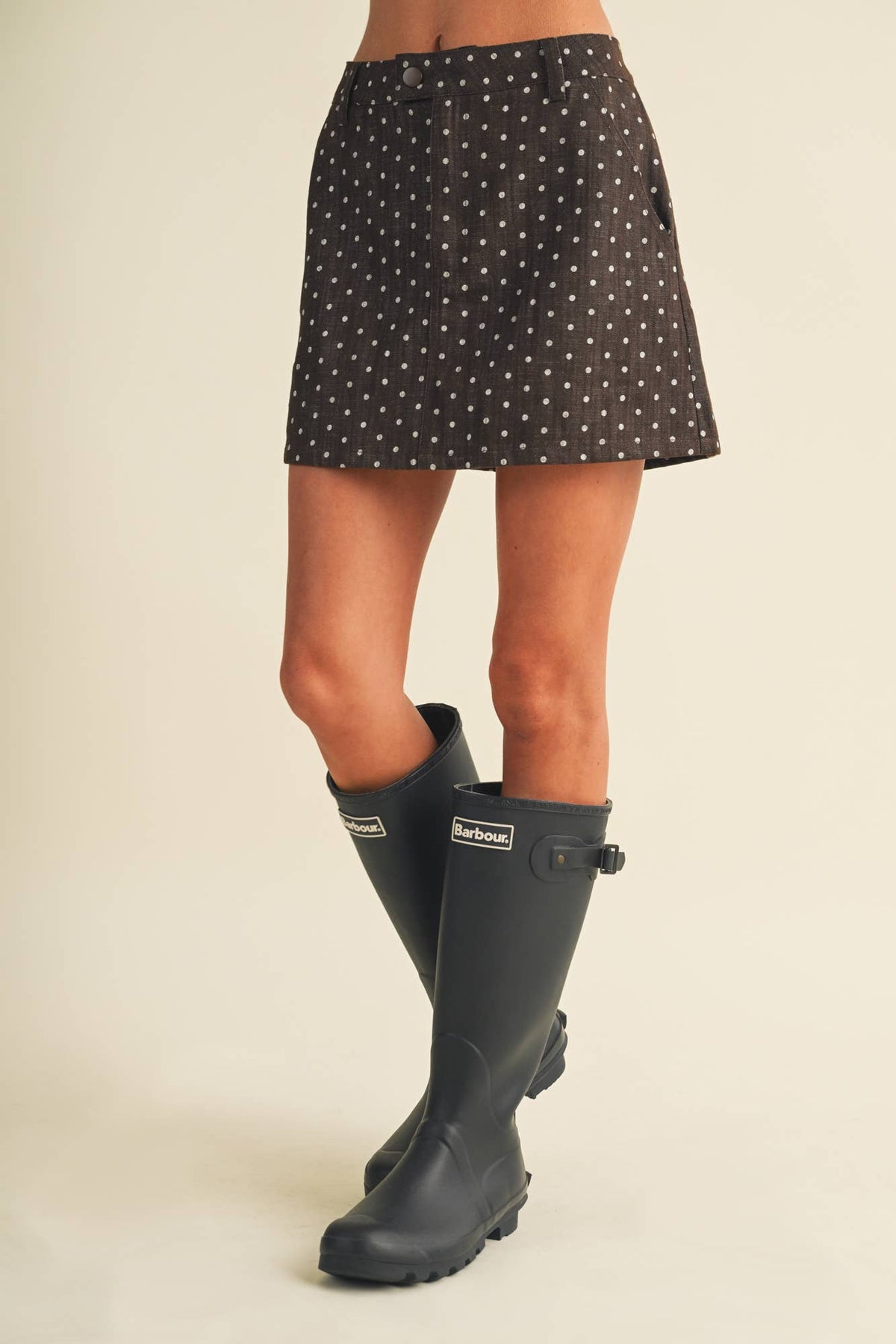 Final Sale-A-Line Polka Dot Utility Skort