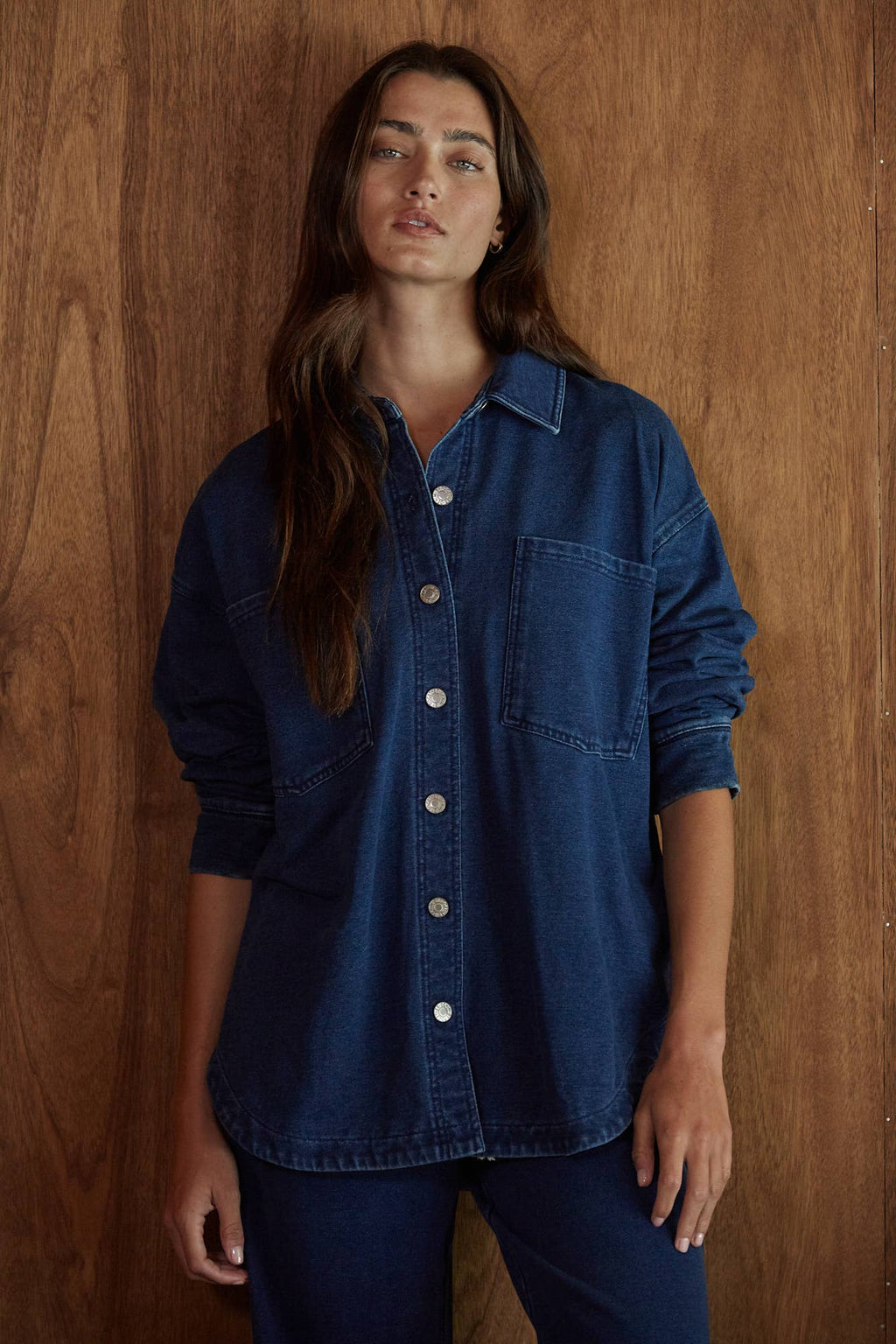 Cotton Button Down Shacket