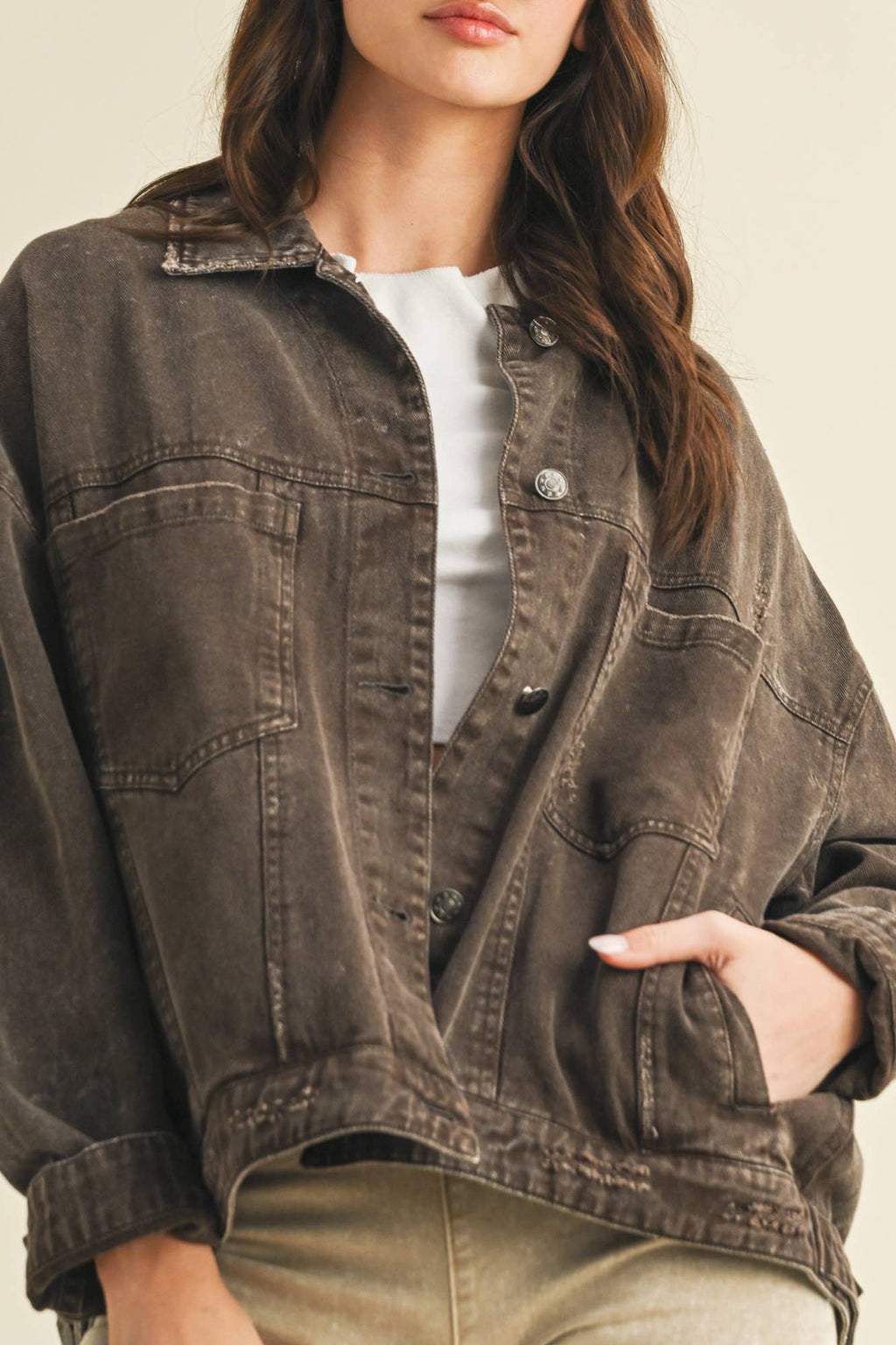 Vintage Wash Pleated Jacket
