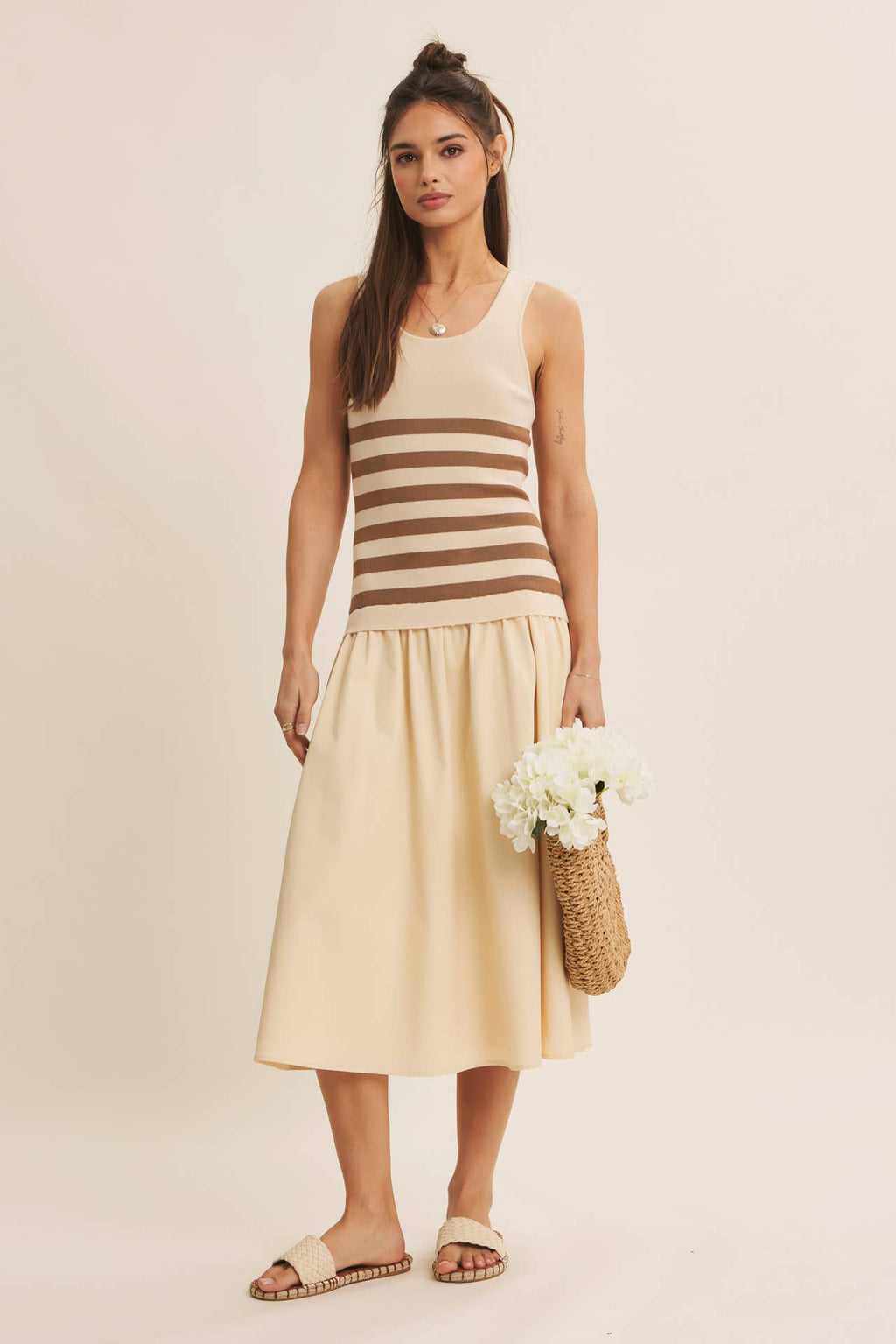 Striped Sweater Midi Dress