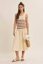 Striped Sweater Midi Dress