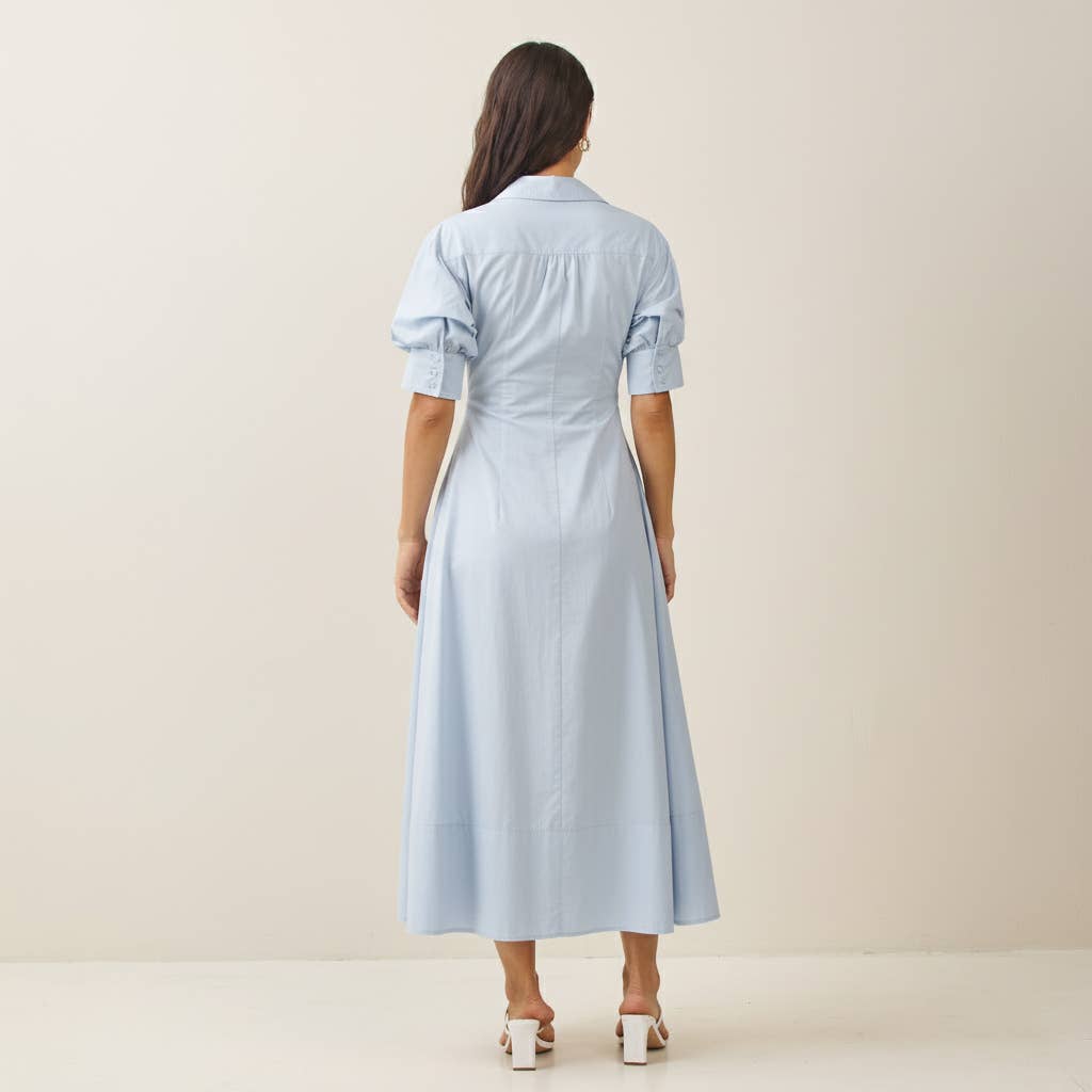 Final Sale-Short Sleeve Pintuck Shirt Dress