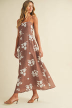 Final Sale-Floral A-Line Midi Dress