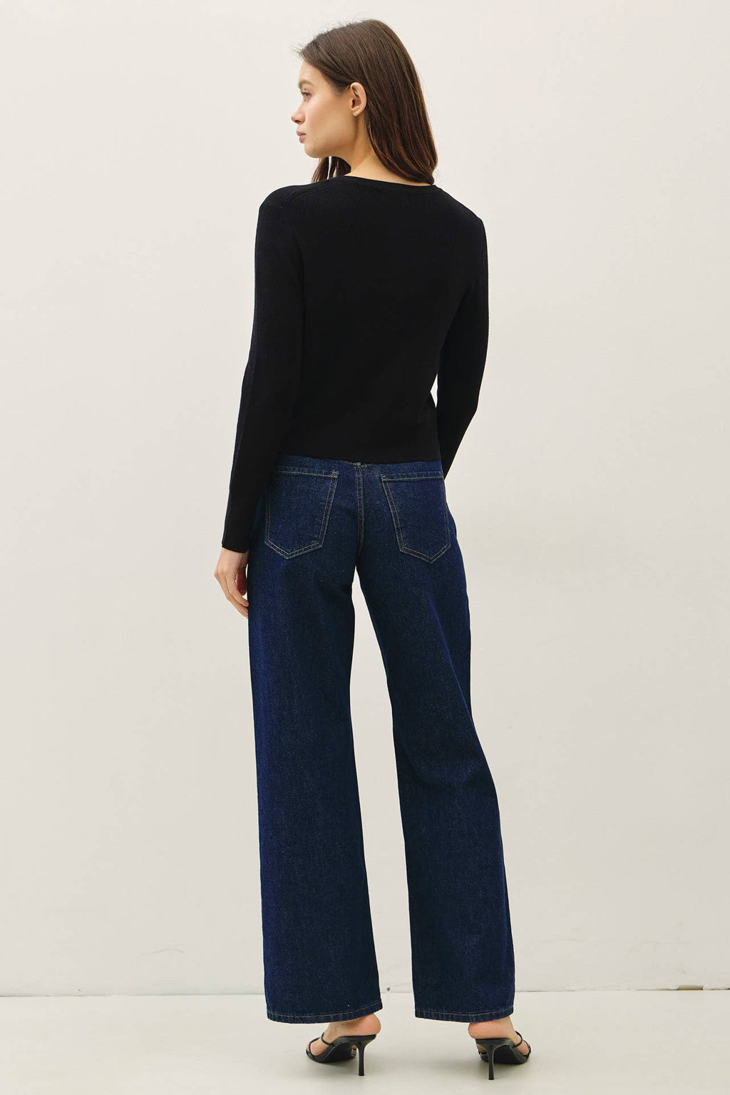 Final Sale-Ribbed Crewneck Cardigan