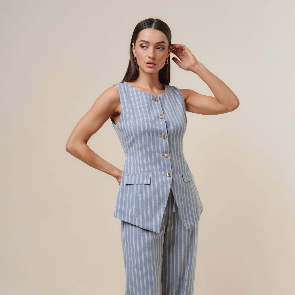 Final Sale-Striped Vest