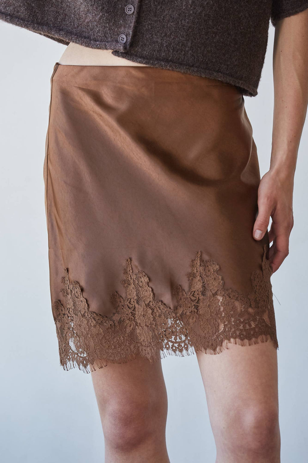 Lace Trim Mini Skirt