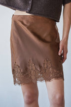 Lace Trim Mini Skirt