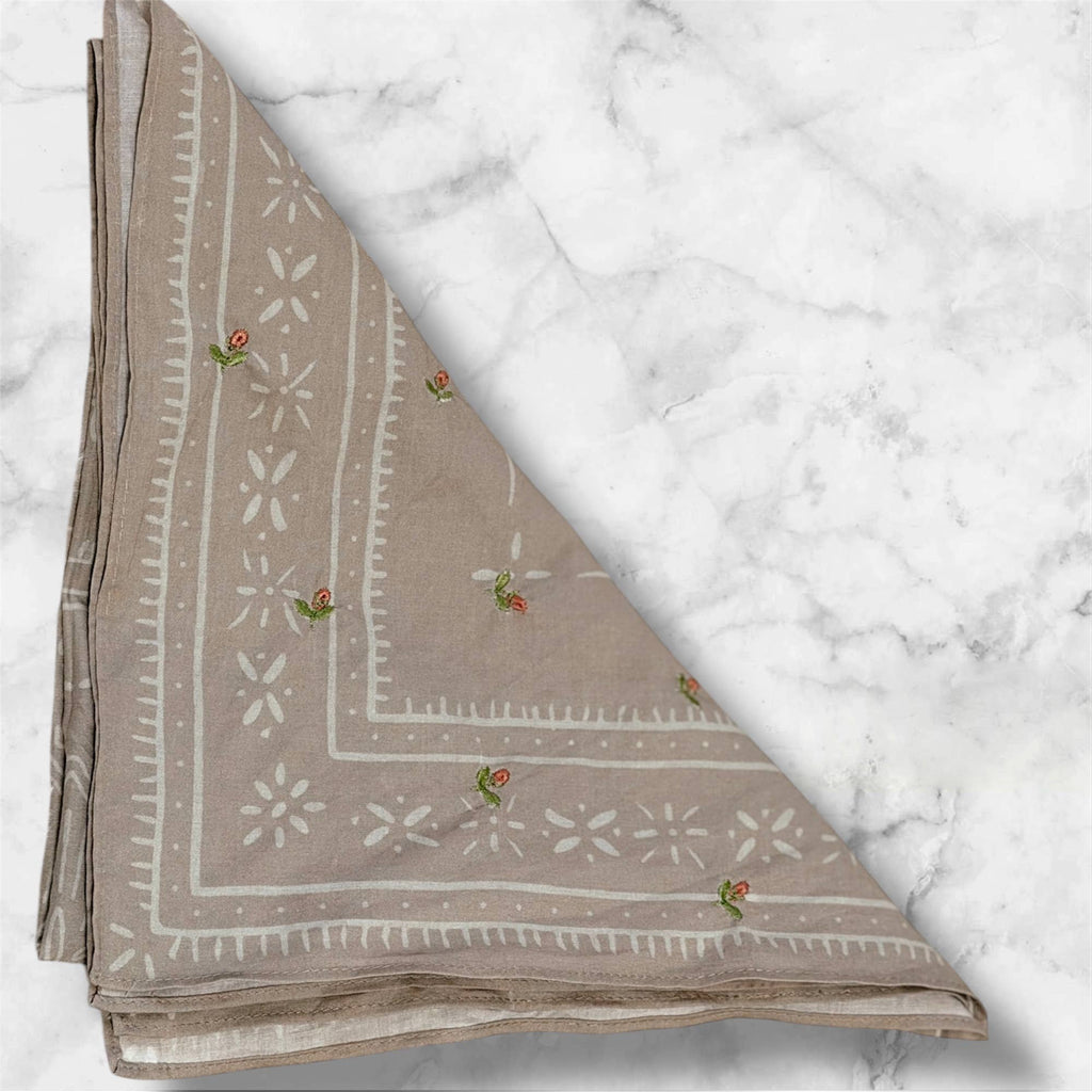 Final Sale-Mini pink flower Gray bandana