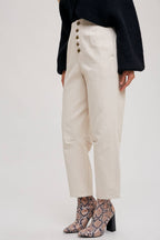 FInal Sale-High-Rise Button Front Ankle Pant