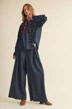 Wide-Leg Double-Pleat Trousers
