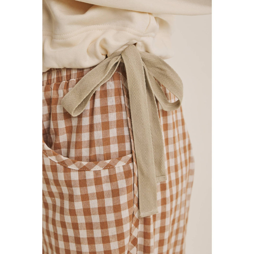 Relaxed Gingham Barrel Pant