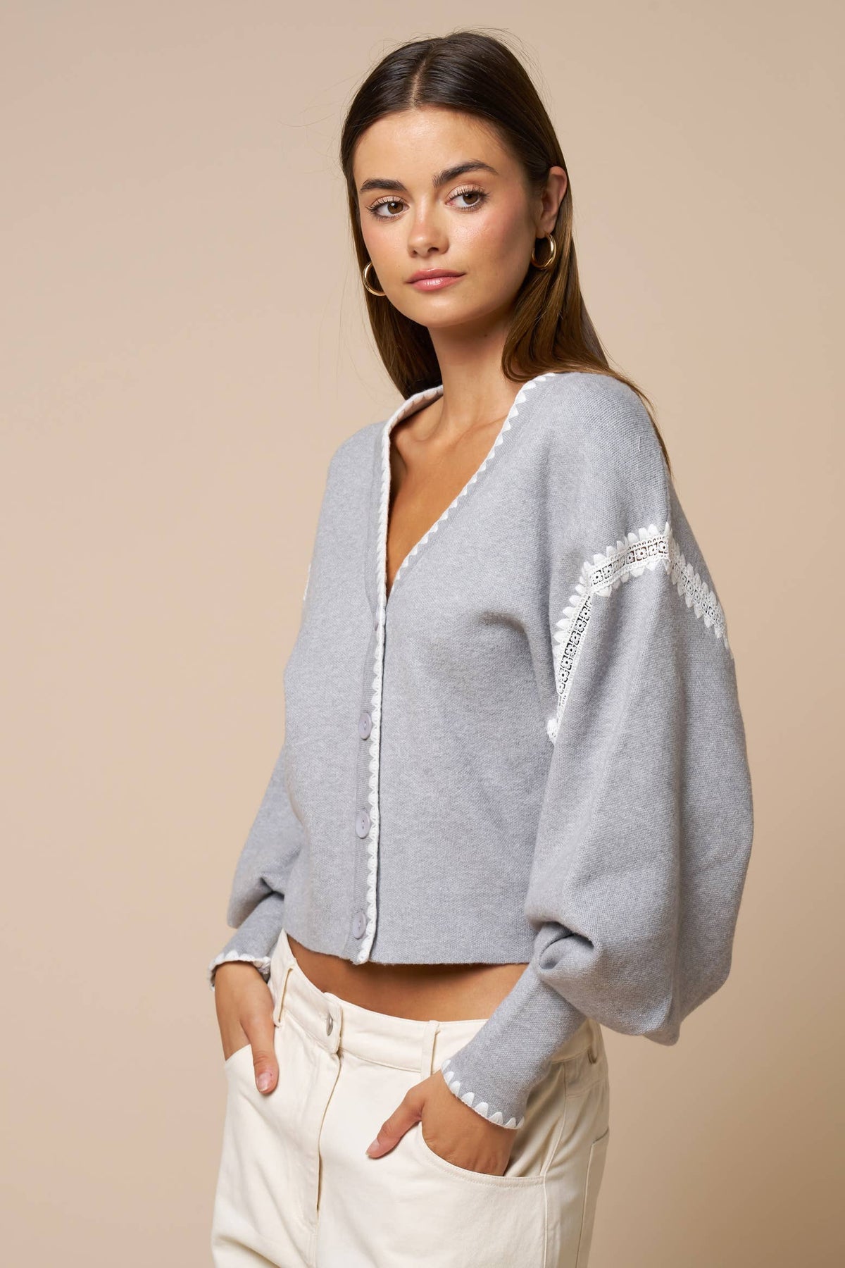 Lace Trim Cardigan