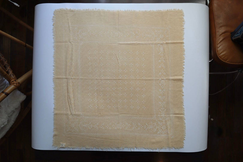 Final Sale-Oatmeal Classic Naturally Raw Silk Bandana