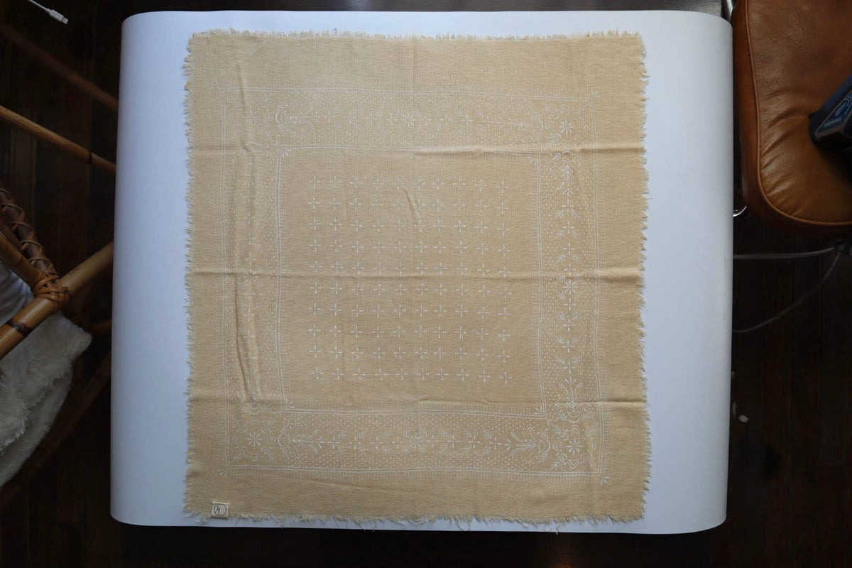 Final Sale-Oatmeal Classic Naturally Raw Silk Bandana