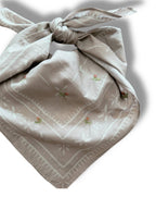 Final Sale-Mini pink flower Gray bandana