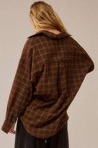 Windowpane Check Oversize Button-Up