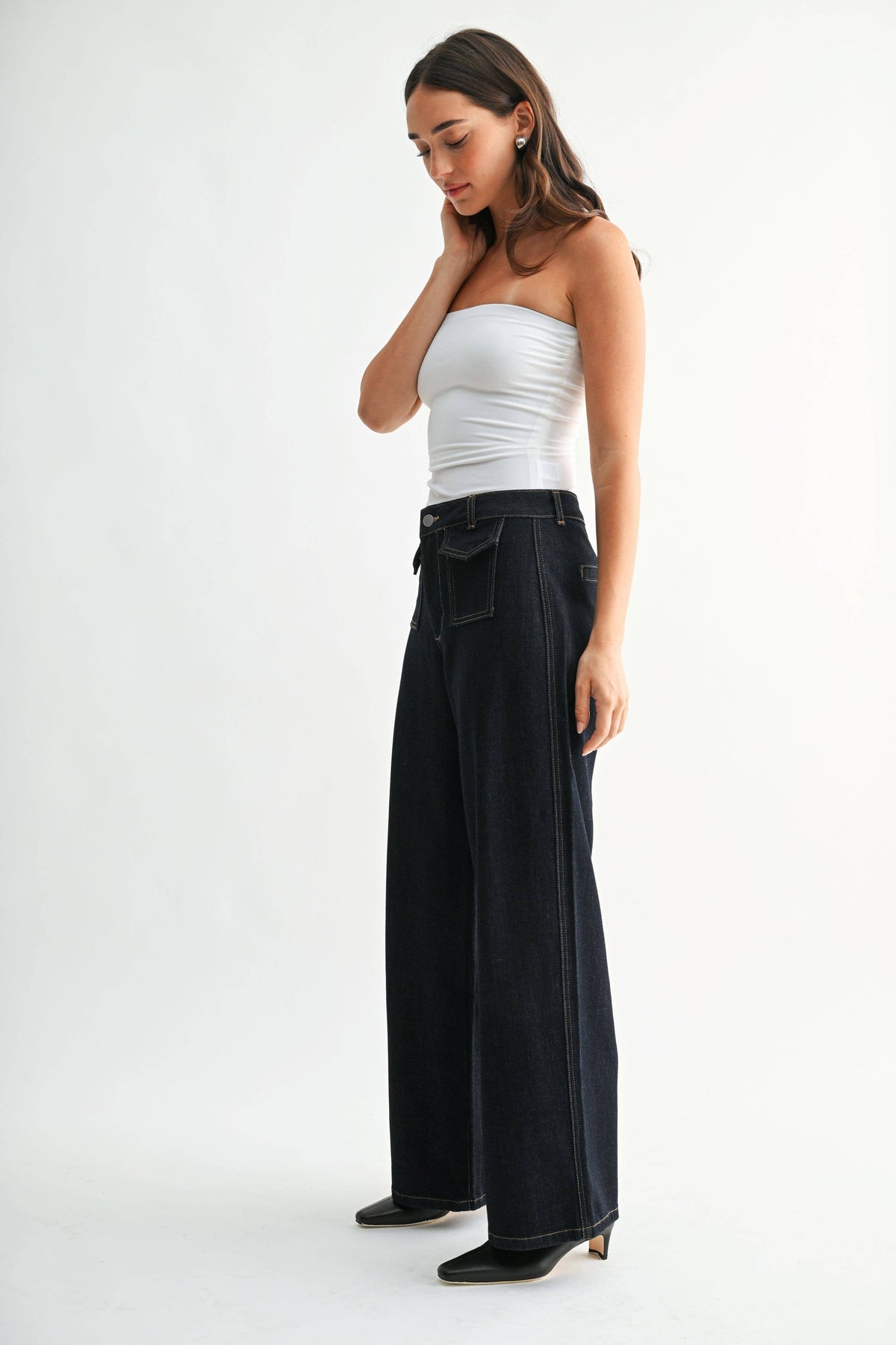 Flap Patch Pocket Wide Leg