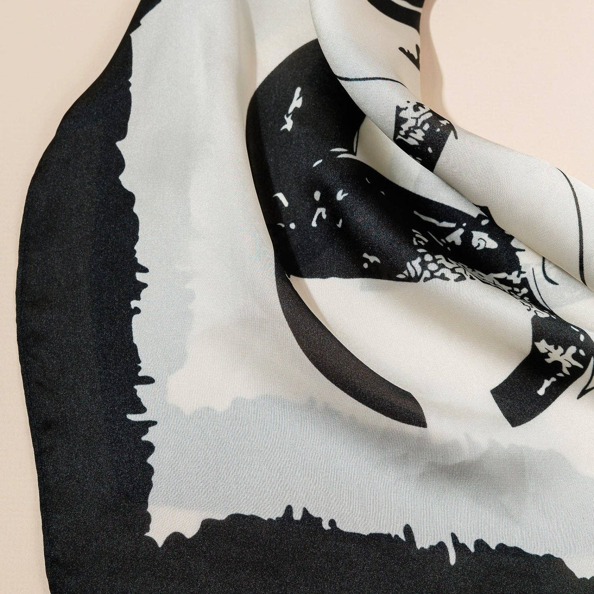 Final Sale-Abstract Floral and Horseshoe Scarf